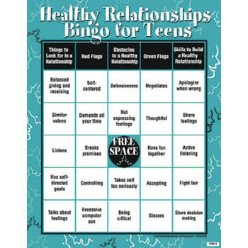 Healthy Relationships|Red Flags|Green Flags|Teens|Skills|Bingo Game