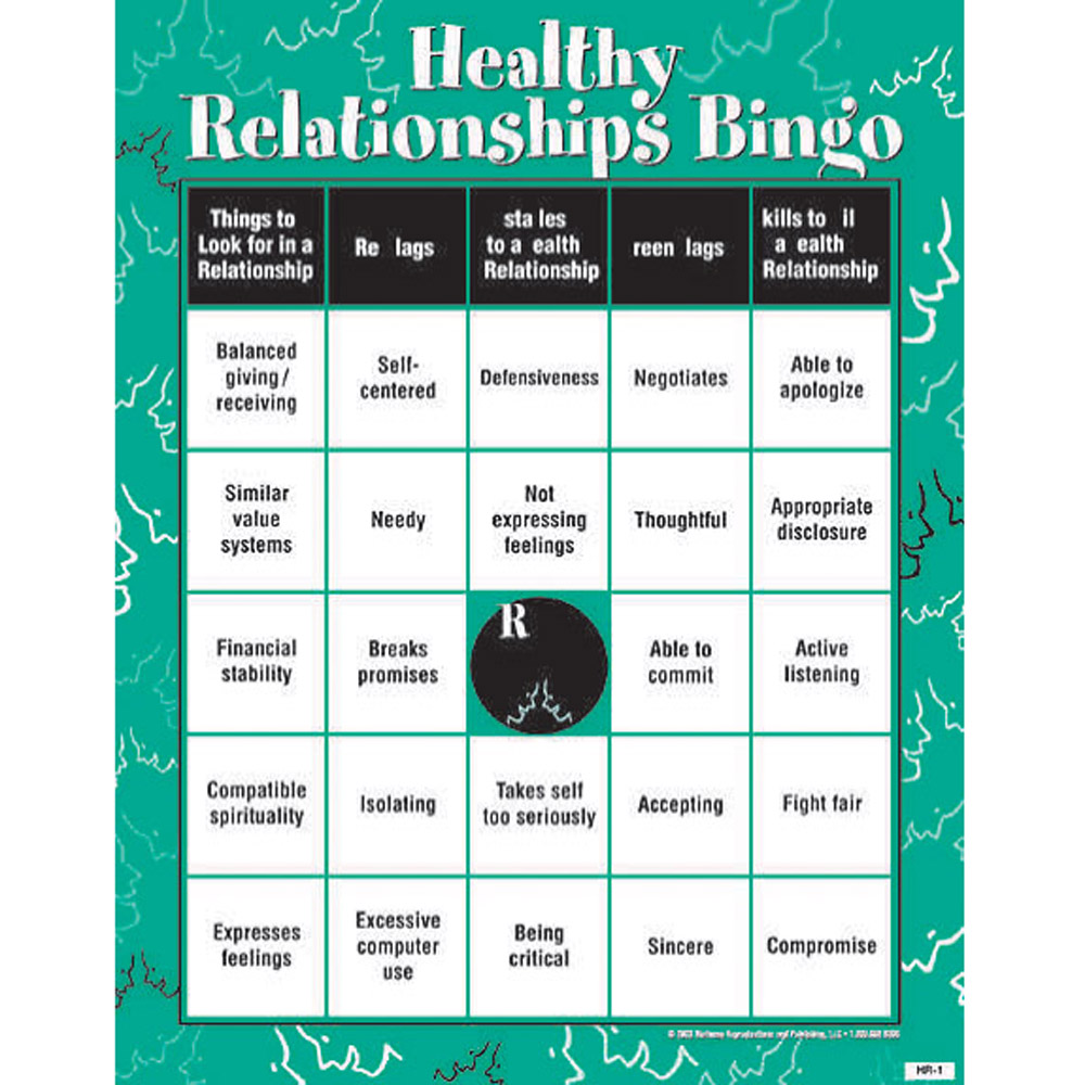 Healthy Relationship BINGO! Game for Adults