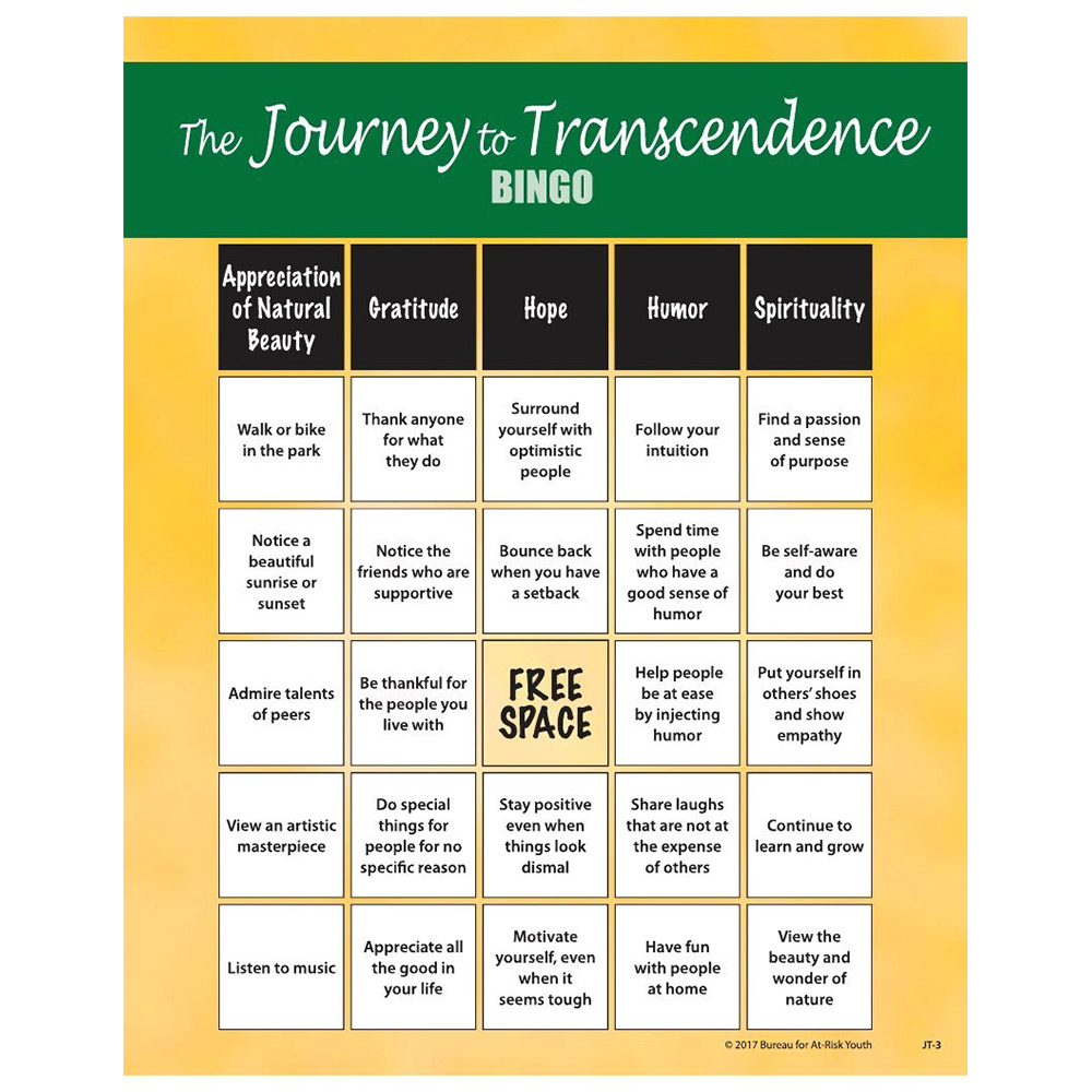 The Journey to Transcendence   Teen Bingo Game