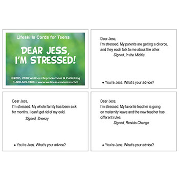 Lifeskills Cards for Teens: Dear Jess, I'm Stressed!